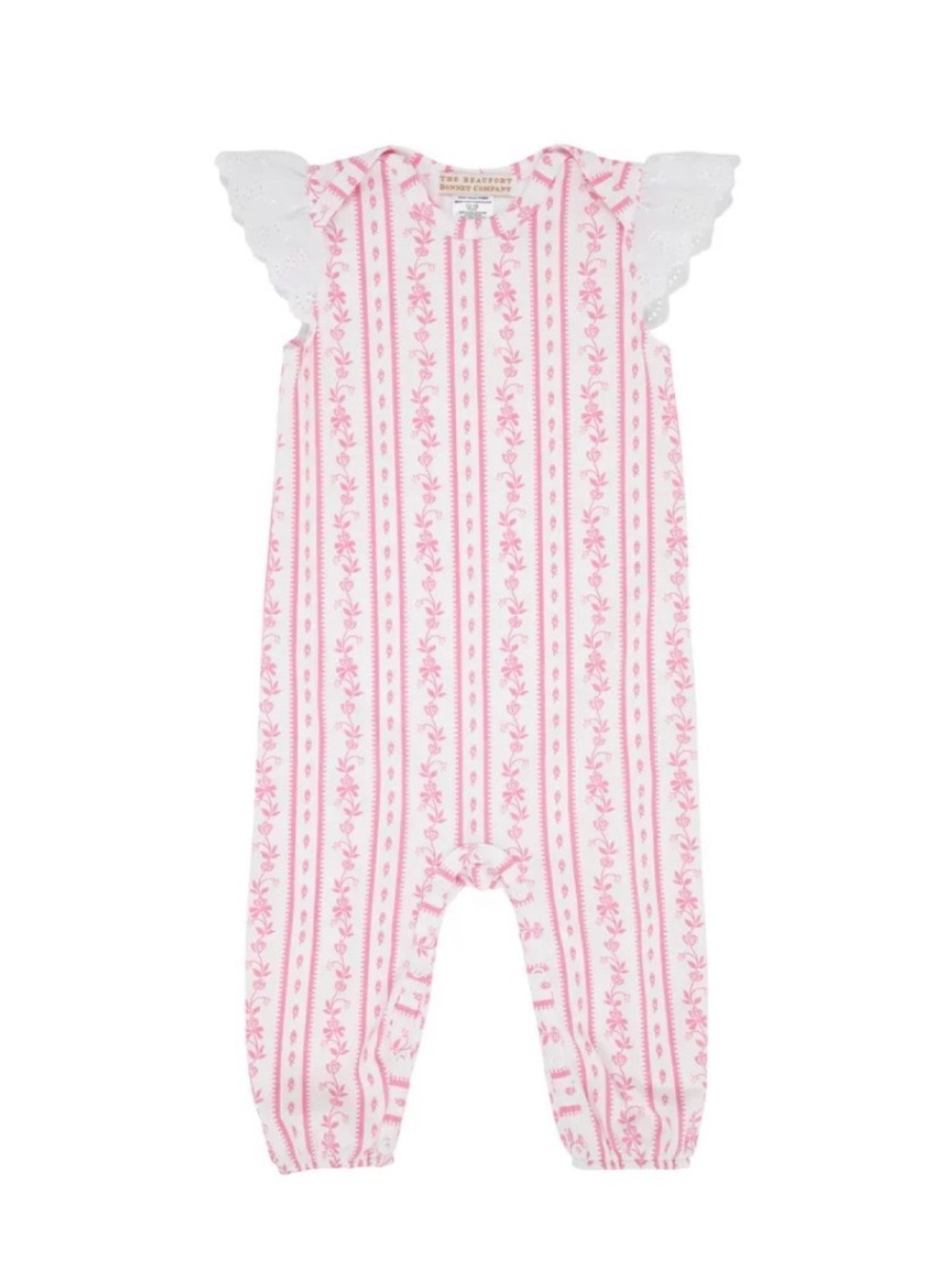 The Beaufort Bonnet Company Pink and White Floral Stripe One-Piece
